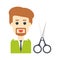 Employee scissor vector flat color icon