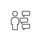 Employee speak outline icon