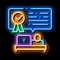 Employee Strives For Victory neon glow icon illustration