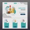 Employee wages flat landing page website template. Lessons, economy project, business training. Web banner with header
