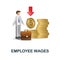 Employee Wages icon. 3d illustration from business training collection. Creative Employee Wages 3d icon for web design