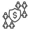 Employee and wages line icon. Earnings guarantee, expenses or team salary symbol, outline style pictogram on white