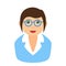 Employee Woman Avatar Flat Icon on White