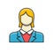 Employee Woman Filled Related Flat Vector Icon