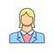 Employee Woman Filled Related Flat Vector Icon