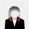 An employee woman wear hygienic mask and anti-saliva clear plastic sanitary mask to protect virus infection and secretions vector