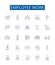 Employee work line icons signs set. Design collection of Employee, Work, Labor, Schedule, Hire, Performance, Job