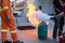Employees firefighting training,Extinguish a fire