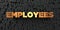 Employees - Gold text on black background - 3D rendered royalty free stock picture