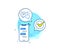 Employees messenger line icon. Speech bubble sign. Chat message. Vector