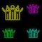 employees raised hands neon color set icon. Simple thin line, outline vector of business organisation icons for ui and ux, website