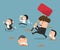 The employees running away from their bad boss.illustration