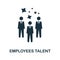 Employees Talent icon. Monochrome sign from digital transformation collection. Creative Employees Talent icon