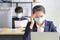 Employees working in business office got headache and fever while wearing medical face mask