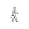 Employer with briefcase hand drawn sketch icon.