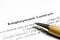 Employment contract with wooden pen
