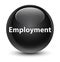 Employment glassy black round button