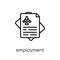 Employment icon. Trendy modern flat linear vector Employment icon on white background from thin line law and justice collection