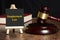 Employment Law sign with gavel and red book