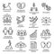 Employment line icons set on white background