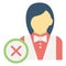 employment termination, female employee terminated Color vector icon which can easily modify or edit