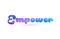 empower pink blue color word text logo icon