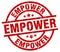 Empower round red stamp