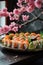 Empowering womens day celebration with sushi as a conceptual representation