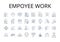 Empoyee work line icons collection. Staff duties, Labor inputs, Personnel activity, Workforce tasks, Service output, Job