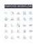 Empoyee workflow line icons collection. Staff process, Personnel sequence, Worker system, Labor management, Staff