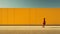 Emptiness: Minimalistic Travel Photography Of A Woman Walking Past A Yellow Wall