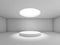 Empty 3d showroom with round ceiling light