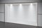 Empty 3d storefront with ceiling lighting