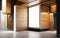 Empty abstract open interior of a home apartment or business commercial area with wood modern accent designs .