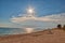 Empty Adriatic Beach at Sunset