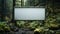 Empty advertising billboard frame in a forest