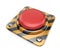 Empty alert red button. 3D Icon