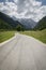 Empty alpine mountain road in logar valley, Slovenia