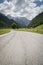 Empty alpine mountain road in logar valley, Slovenia