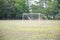 Empty amateur football goal
