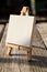 Empty artists canvas on an easel, put your own image on it