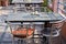 Empty asian restaurant space with table and chairs