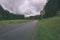 empty asphalt road in the countryside in autumn - vintage matte