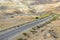 Empty asphalt road. Negev, desert and semidesert region