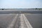 Empty asphalt road / runway on former airport in Berlin