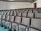 Empty auditorium audience chairs amphitheater in college university or conference company room for presentations