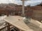 Empty balcony in the morning with the europe town view in dubrovnik