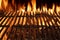 Empty Barbecue Grill Close-up With Bright Flames