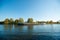 An empty barge flows along the Odra channel