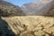 The empty basin of Verzasca dam on Switzerland